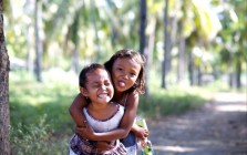 Smiling girls in Indonesia